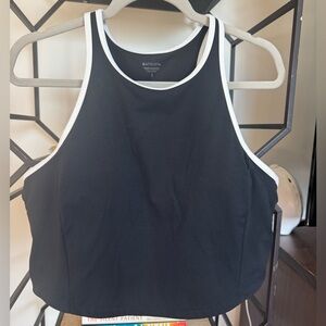 Athleta Black Tank with White Accents